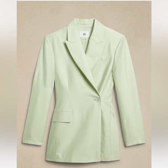 Banana Republic ‼️‼️OURGLASS ITALIAN VISCOSE-LINEN BLAZER - Picture 4 of 12